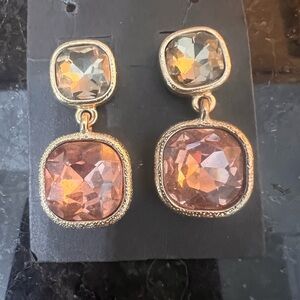 Anne Klein Gold and Pink Elegant Earrings